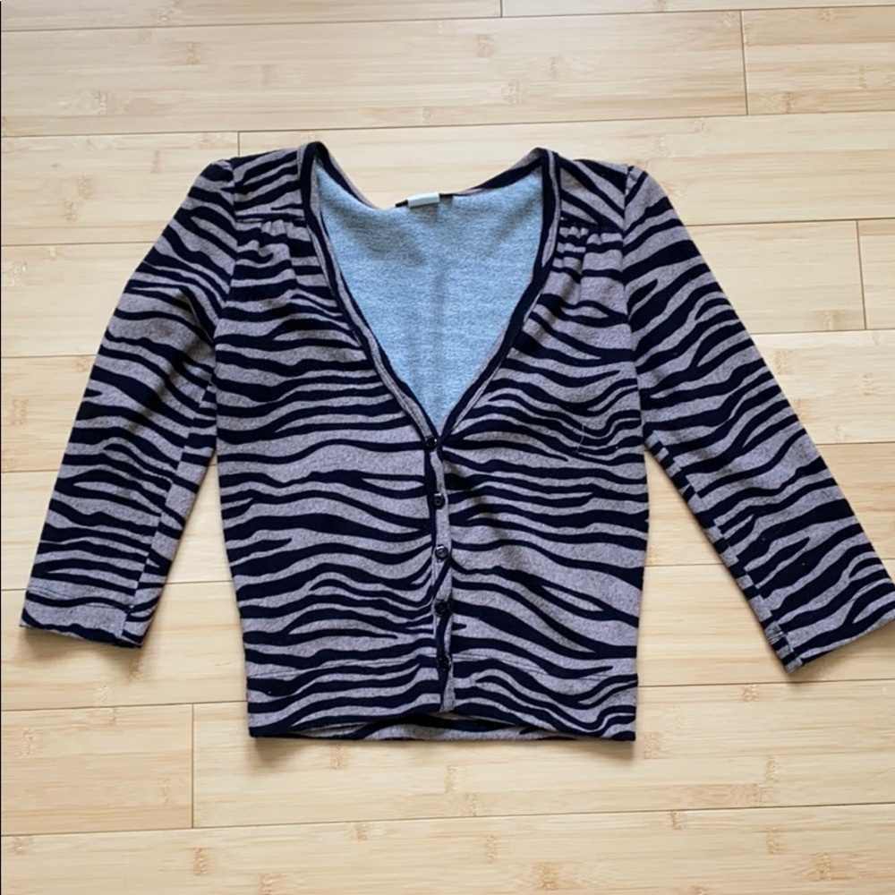 Pink and black zebra cardigan